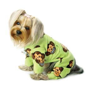 Silly Monkey Fleece Turtleneck Pajamas - Lime - L