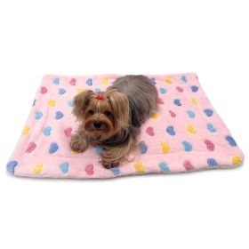 Ultra Plush Colorful Hearts Blanket - Pink - L